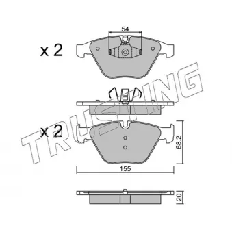 Jeu de 4 plaquettes de frein avant TRUSTING OEM 34112413152