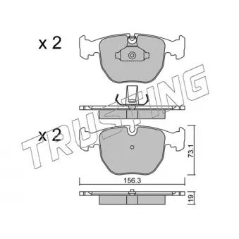 Jeu de 4 plaquettes de frein avant TRUSTING OEM 34112282166