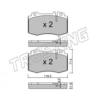 Jeu de 4 plaquettes de frein avant TRUSTING OEM 0044209020