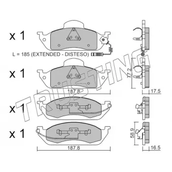 Jeu de 4 plaquettes de frein avant TRUSTING OEM A1634200320