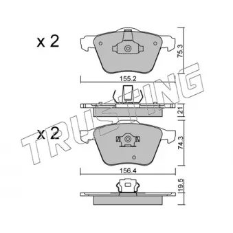Jeu de 4 plaquettes de frein avant TRUSTING OEM 30769125