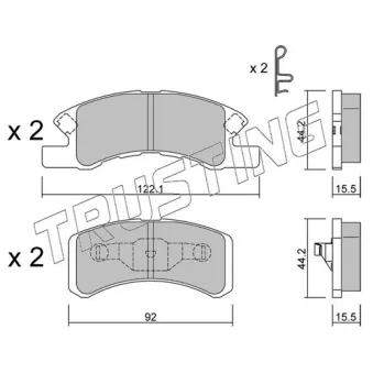Jeu de 4 plaquettes de frein avant TRUSTING OEM MR527128
