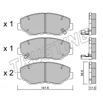 Jeu de 4 plaquettes de frein avant TRUSTING OEM 06450S9AA00