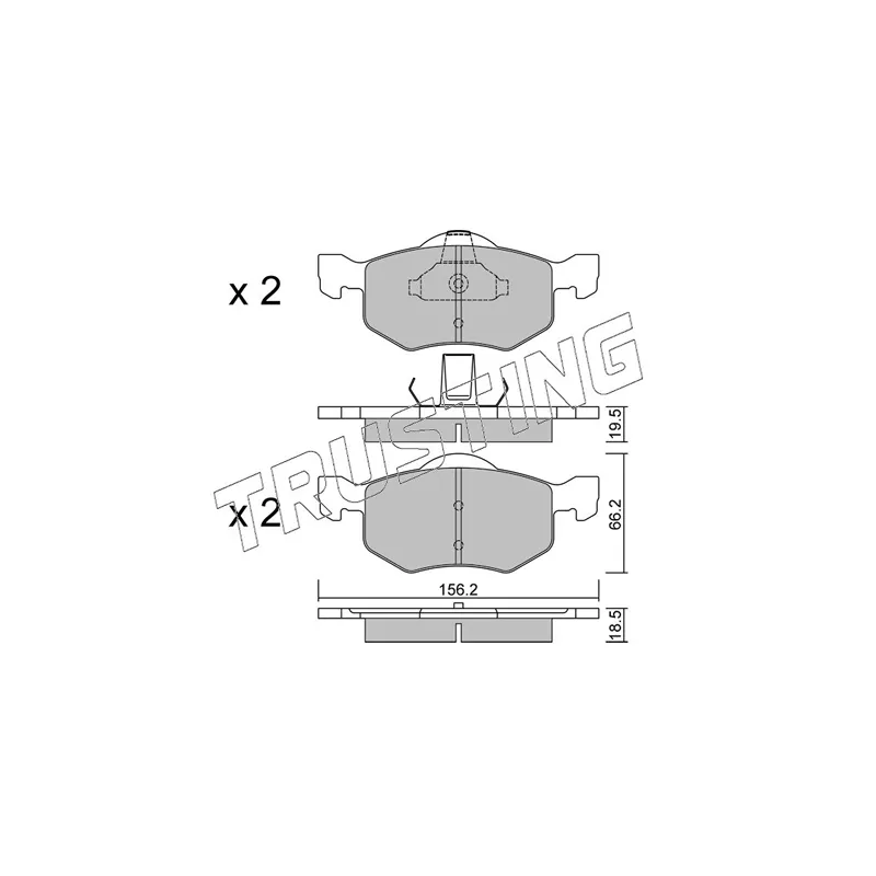 Jeu de 4 plaquettes de frein avant TRUSTING 625.0 - Visuel 1