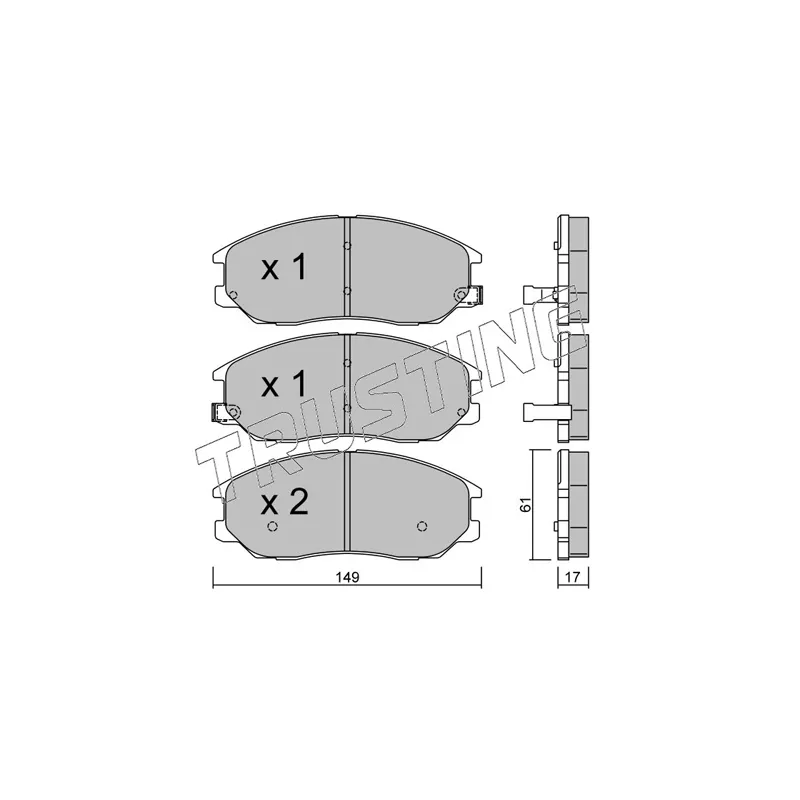 Jeu de 4 plaquettes de frein avant TRUSTING 649.0 - Visuel 1
