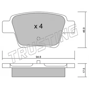 TRUSTING 655.0 - Jeu de 4 plaquettes de frein avant