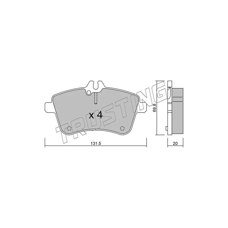Jeu de 4 plaquettes de frein avant TRUSTING 663.0 - Visuel 1
