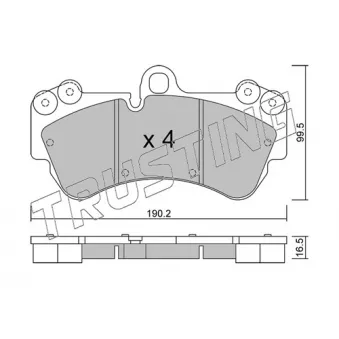 Jeu de 4 plaquettes de frein avant TRUSTING OEM 95535193901