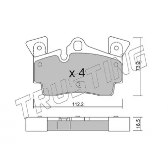 Jeu de 4 plaquettes de frein arrière TRUSTING OEM 95535293951
