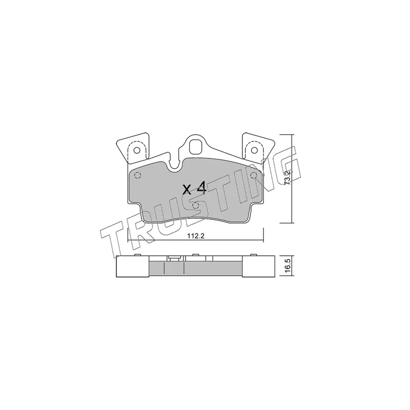 Jeu de 4 plaquettes de frein arrière TRUSTING 671.1 - Visuel 1