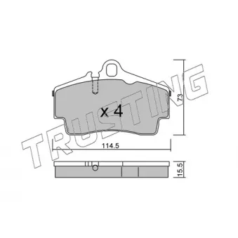 Jeu de 4 plaquettes de frein arrière TRUSTING OEM 99635293000