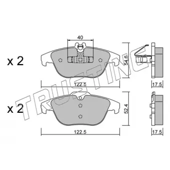 Jeu de 4 plaquettes de frein arrière TRUSTING OEM A0054204920