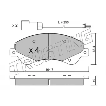 Jeu de 4 plaquettes de frein avant TRUSTING OEM 1824347