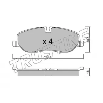 Jeu de 4 plaquettes de frein avant TRUSTING OEM SFP500010