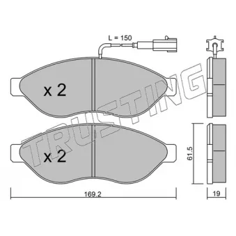 Jeu de 4 plaquettes de frein avant TRUSTING OEM 1623842380