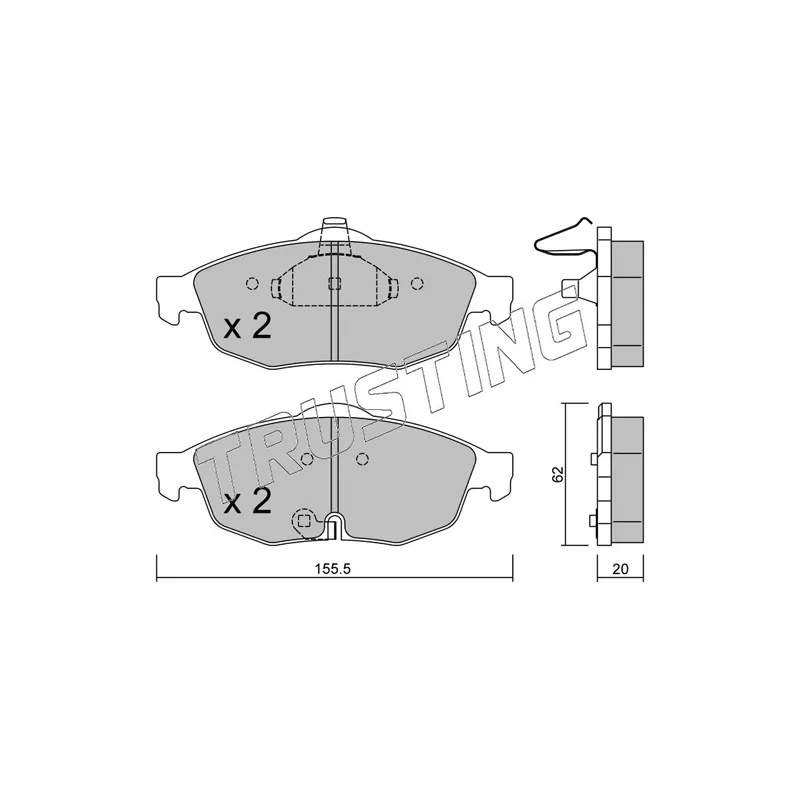 Jeu de 4 plaquettes de frein avant TRUSTING 731.0 - Visuel 1