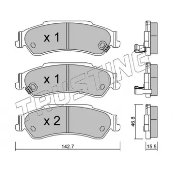 Jeu de 4 plaquettes de frein arrière TRUSTING OEM 18025475