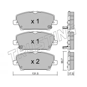 Jeu de 4 plaquettes de frein avant TRUSTING OEM 45022SMGE00