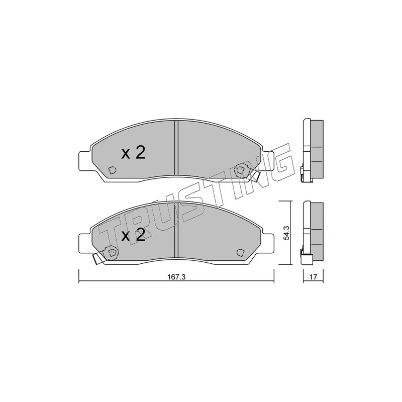 Jeu de 4 plaquettes de frein avant TRUSTING 747.0 - Visuel 0