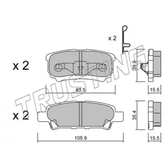 Jeu de 4 plaquettes de frein arrière TRUSTING OEM MR955068