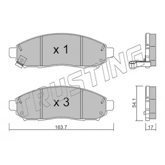Jeu de 4 plaquettes de frein avant TRUSTING OEM 41060ZP025