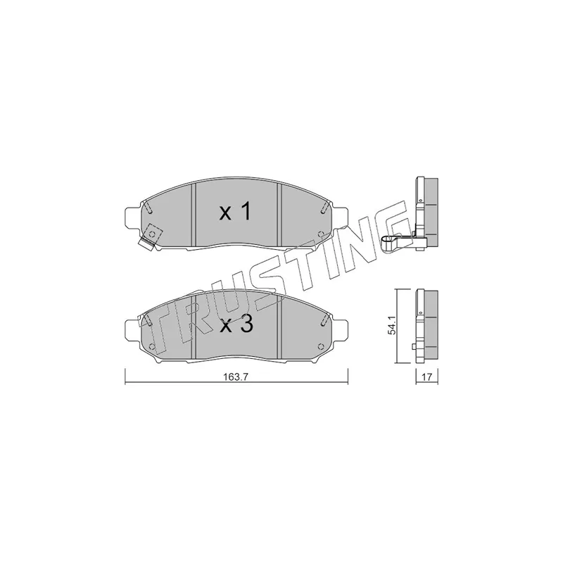 Jeu de 4 plaquettes de frein avant TRUSTING 759.0 - Visuel 1