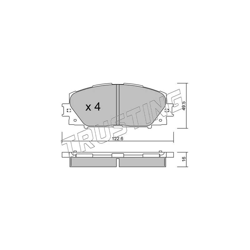 Jeu de 4 plaquettes de frein avant TRUSTING 761.1 - Visuel 1