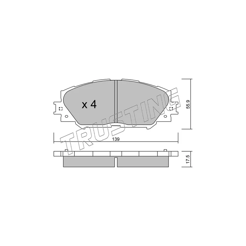 Jeu de 4 plaquettes de frein avant TRUSTING 763.0 - Visuel 1