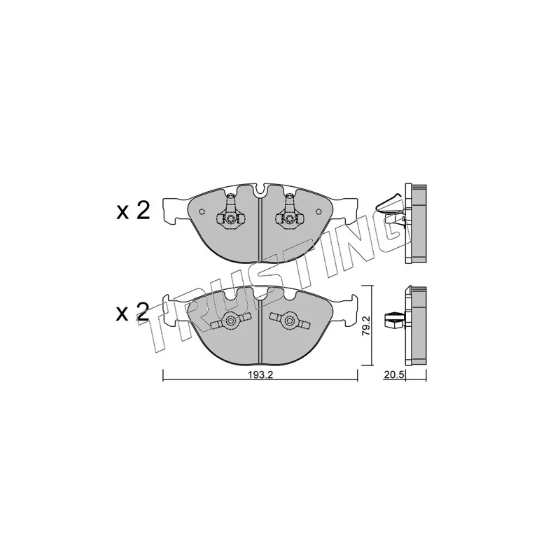 Jeu de 4 plaquettes de frein avant TRUSTING 788.0 - Visuel 1