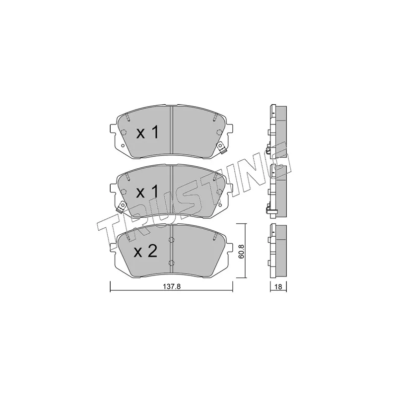 Jeu de 4 plaquettes de frein avant TRUSTING 799.1 - Visuel 1