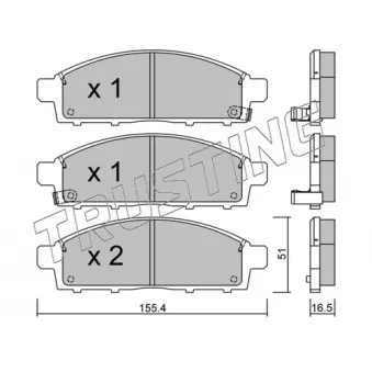 Jeu de 4 plaquettes de frein avant TRUSTING OEM MZ690356