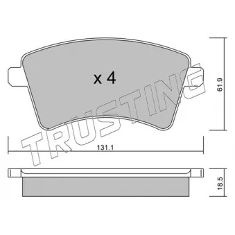 Jeu de 4 plaquettes de frein avant TRUSTING OEM 4154210610