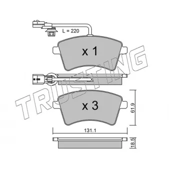 Jeu de 4 plaquettes de frein avant TRUSTING OEM 410605649R