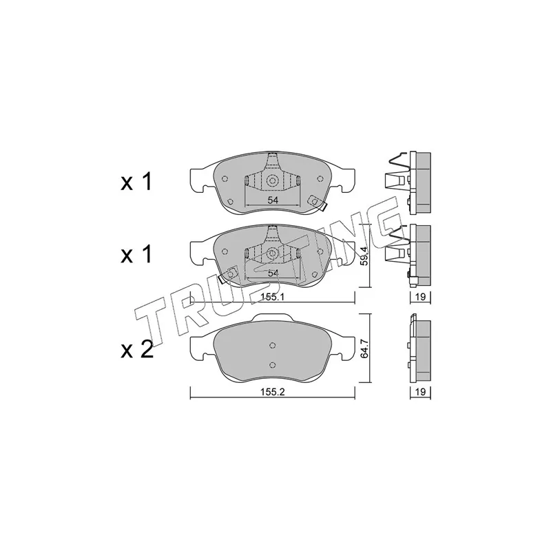 Jeu de 4 plaquettes de frein avant TRUSTING 833.2 - Visuel 1