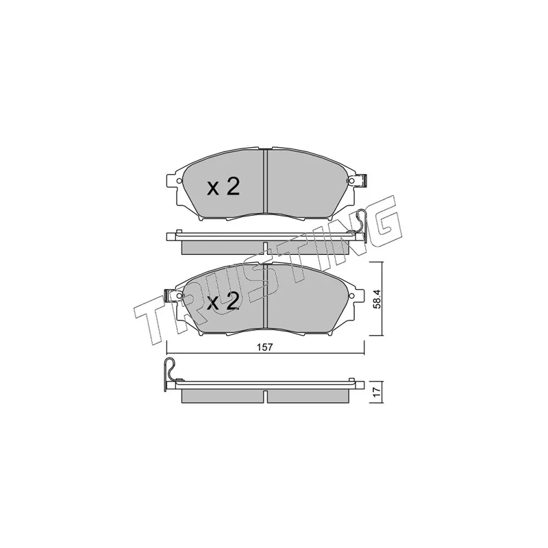 Jeu de 4 plaquettes de frein avant TRUSTING 835.0 - Visuel 1