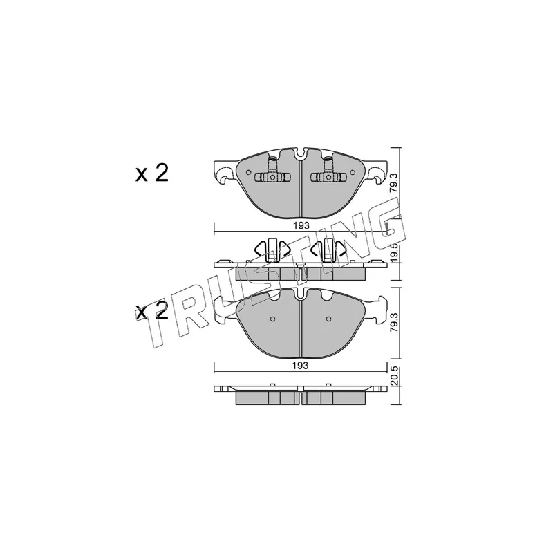 Jeu de 4 plaquettes de frein avant TRUSTING 839.0 - Visuel 1