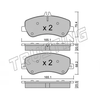 Jeu de 4 plaquettes de frein avant TRUSTING OEM A0054206320