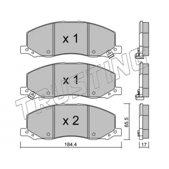 Jeu de 4 plaquettes de frein avant TRUSTING OEM 13237752