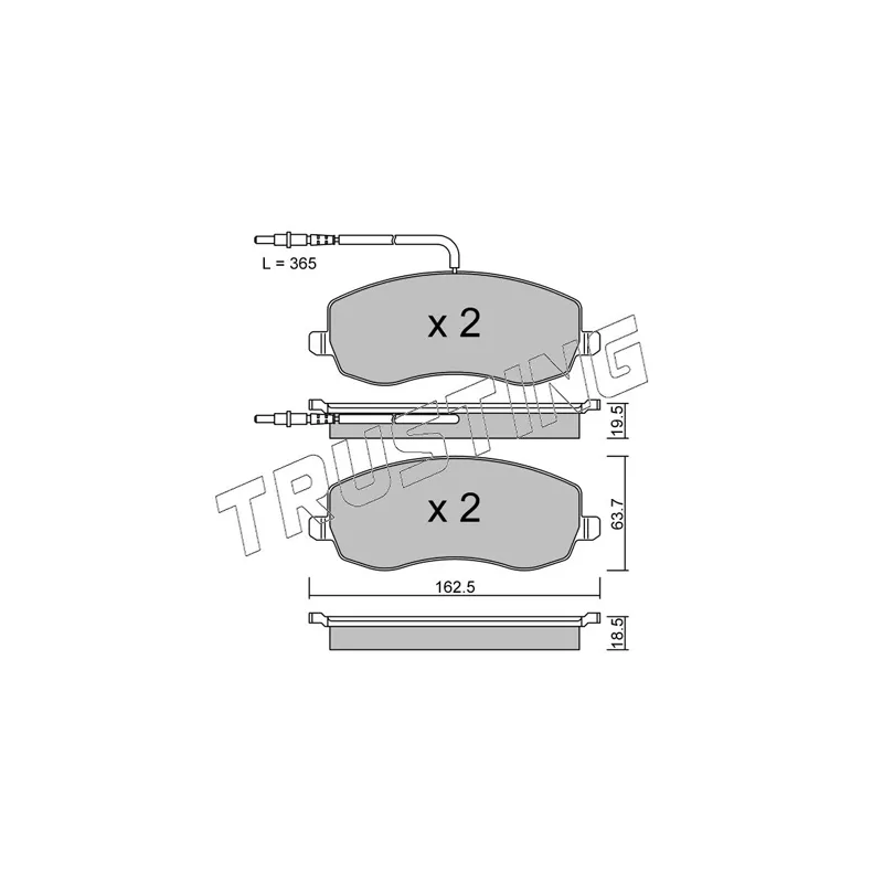 Jeu de 4 plaquettes de frein avant TRUSTING 864.0 - Visuel 1