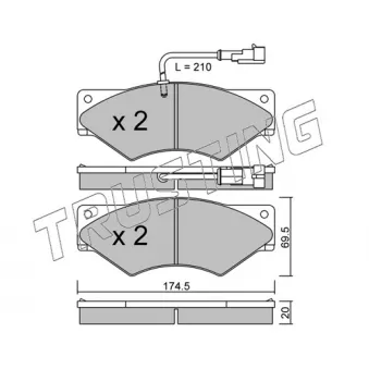 Jeu de 4 plaquettes de frein avant TRUSTING OEM 1906427