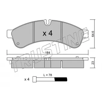 Jeu de 4 plaquettes de frein arrière TRUSTING OEM 504232980