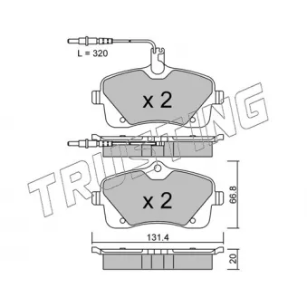 TRUSTING 870.0 - Jeu de 4 plaquettes de frein avant
