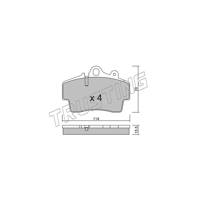 Jeu de 4 plaquettes de frein avant TRUSTING 908.0 - Visuel 1