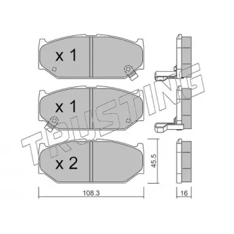 Jeu de 4 plaquettes de frein avant TRUSTING OEM 5581071L03