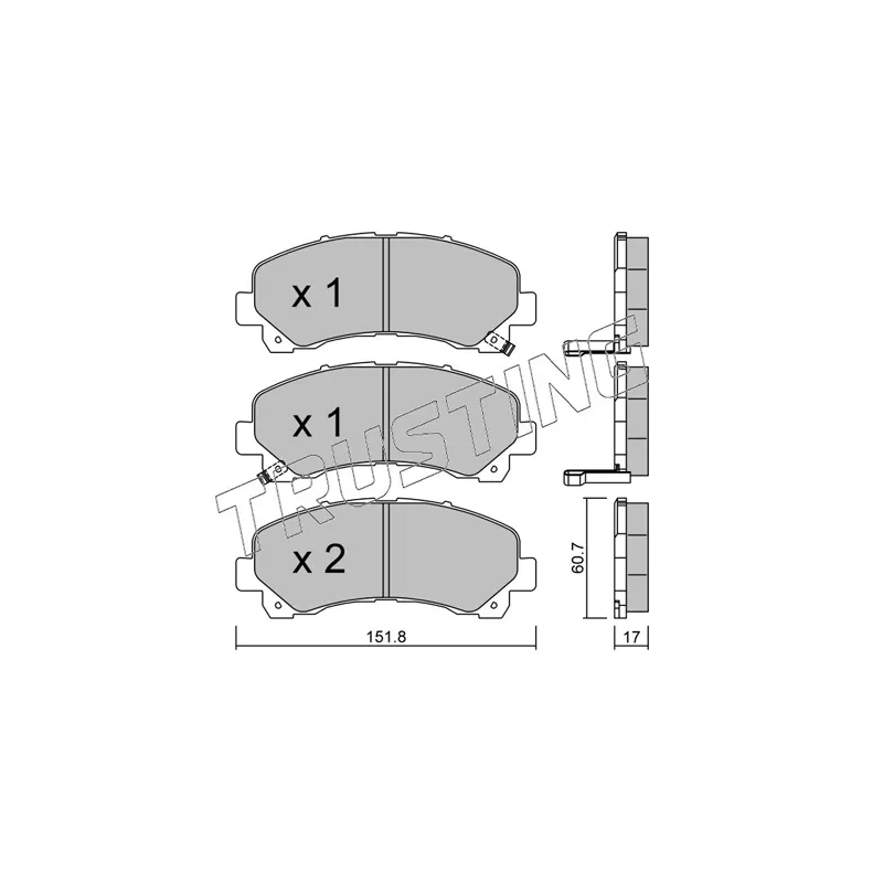 Jeu de 4 plaquettes de frein avant TRUSTING 919.0 - Visuel 1
