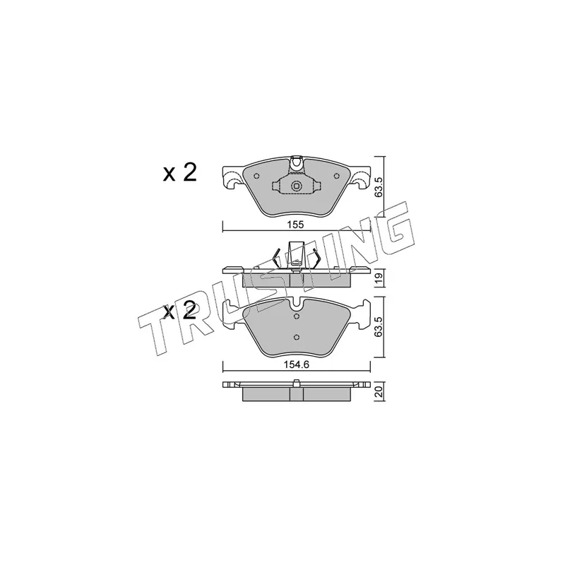Jeu de 4 plaquettes de frein avant TRUSTING 935.0 - Visuel 1