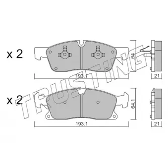 Jeu de 4 plaquettes de frein avant TRUSTING OEM A0064203820