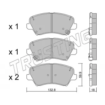 Jeu de 4 plaquettes de frein avant TRUSTING OEM 58101G4A05