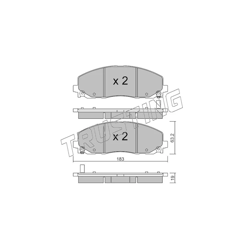 Jeu de 4 plaquettes de frein avant TRUSTING 962.0 - Visuel 1