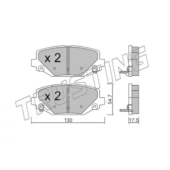 Jeu de 4 plaquettes de frein arrière TRUSTING OEM K68159526AC